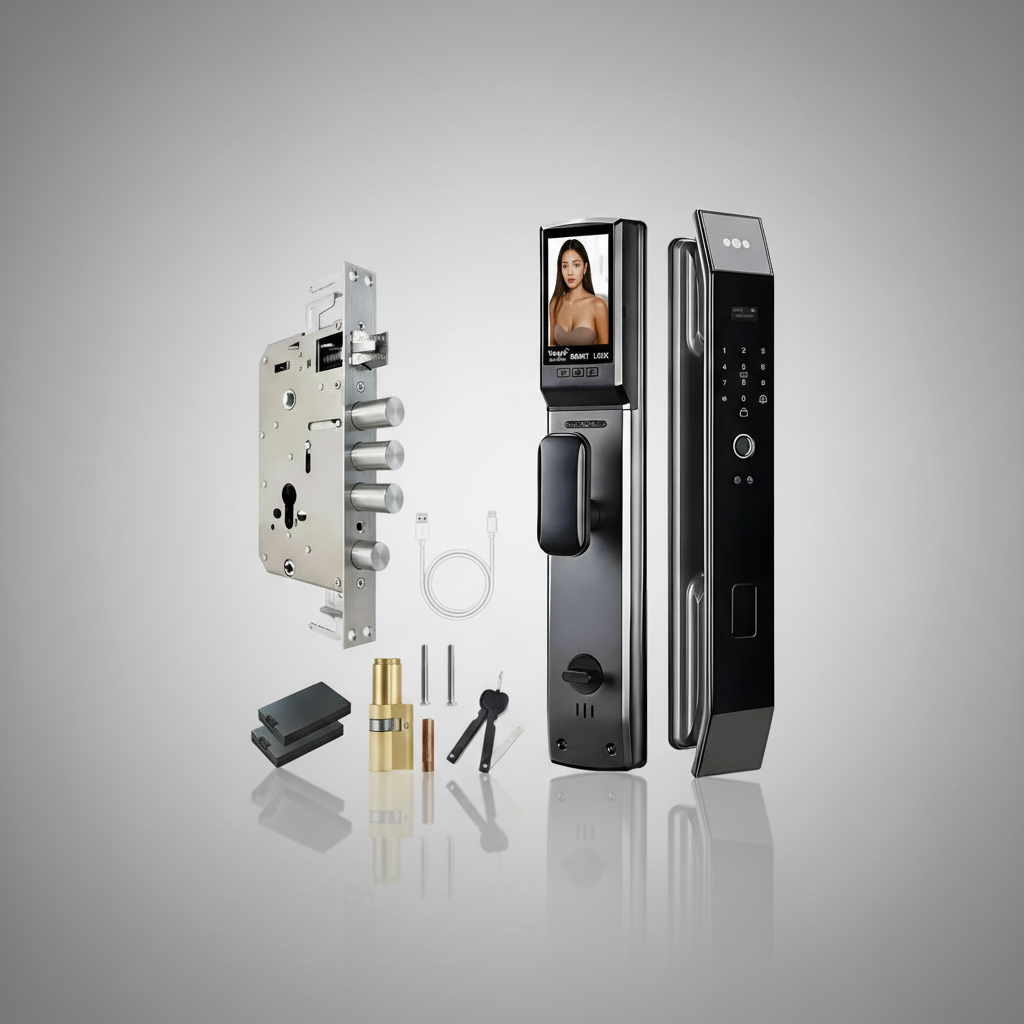 NEXASECURE 3D Face Recognition Smart Lock - Biometric Security Camera Monitor