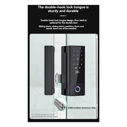 ELECT-Tuya Smart Home Fingerprint Lock With Biometric Access For Sliding Glass Doors Electronic Glass Door Lock RomantiLume