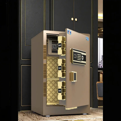 Small Steel Biometric Safe Mini Security Fingerprint Safe Home Digital Money Safe Box RomantiLume