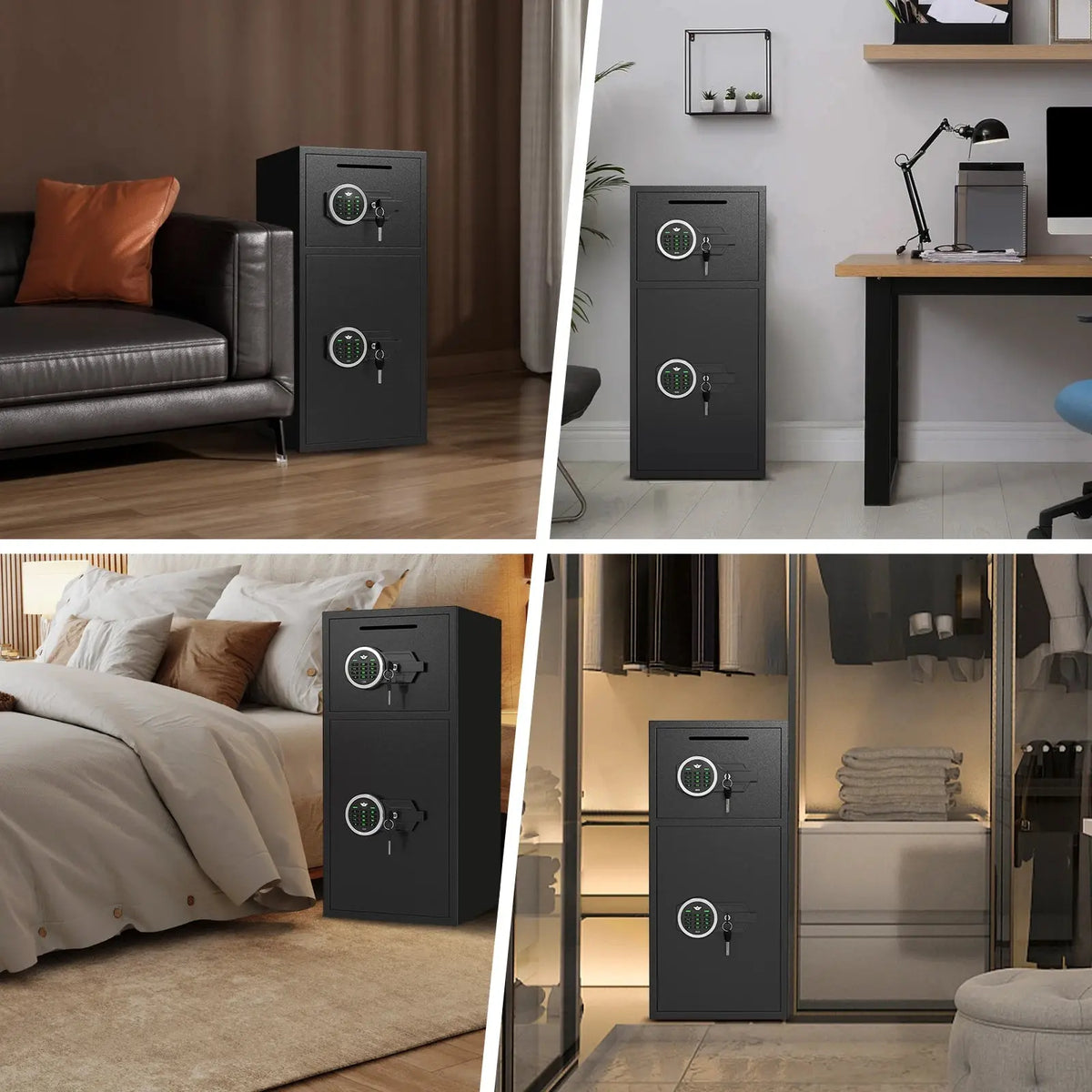 6.0 Cub Safe Box, Heavy Duty Large Safe with Dual Alarm System, Home Safe with Deposit Slot and Backlit Keyboard RomantiLume