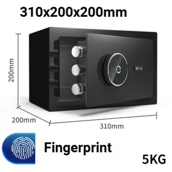 Digital Safe Box for Money All Steel Cofre Inteligentes Fingerprint Electronic Password Safe Household Small Safe Deposit Box RomantiLume