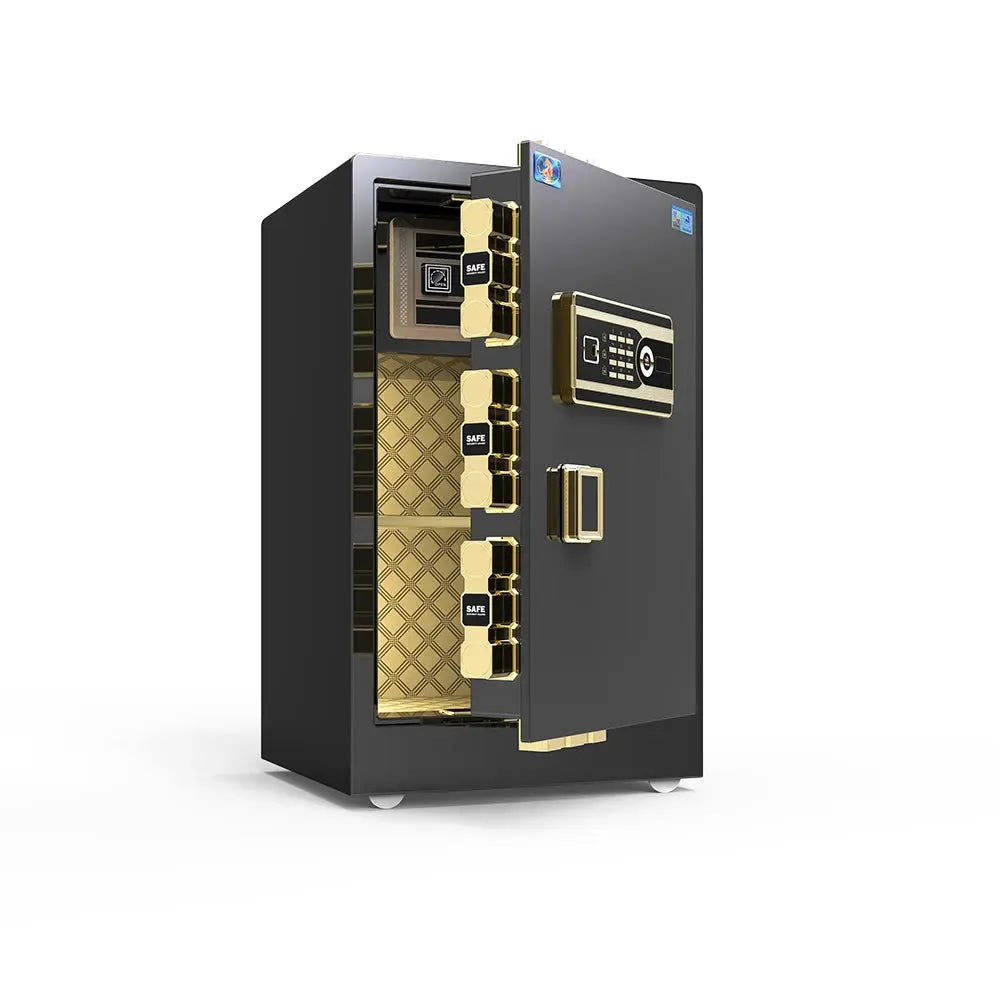 Small Steel Biometric Safe Mini Security Fingerprint Safe Home Digital Money Safe Box RomantiLume