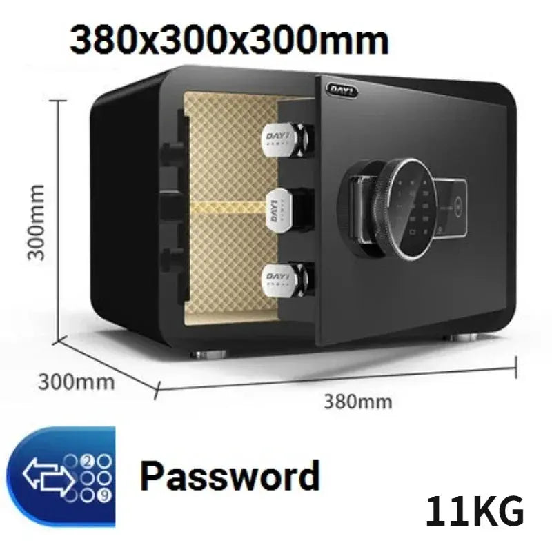Digital Safe Box for Money All Steel Cofre Inteligentes Fingerprint Electronic Password Safe Household Small Safe Deposit Box RomantiLume