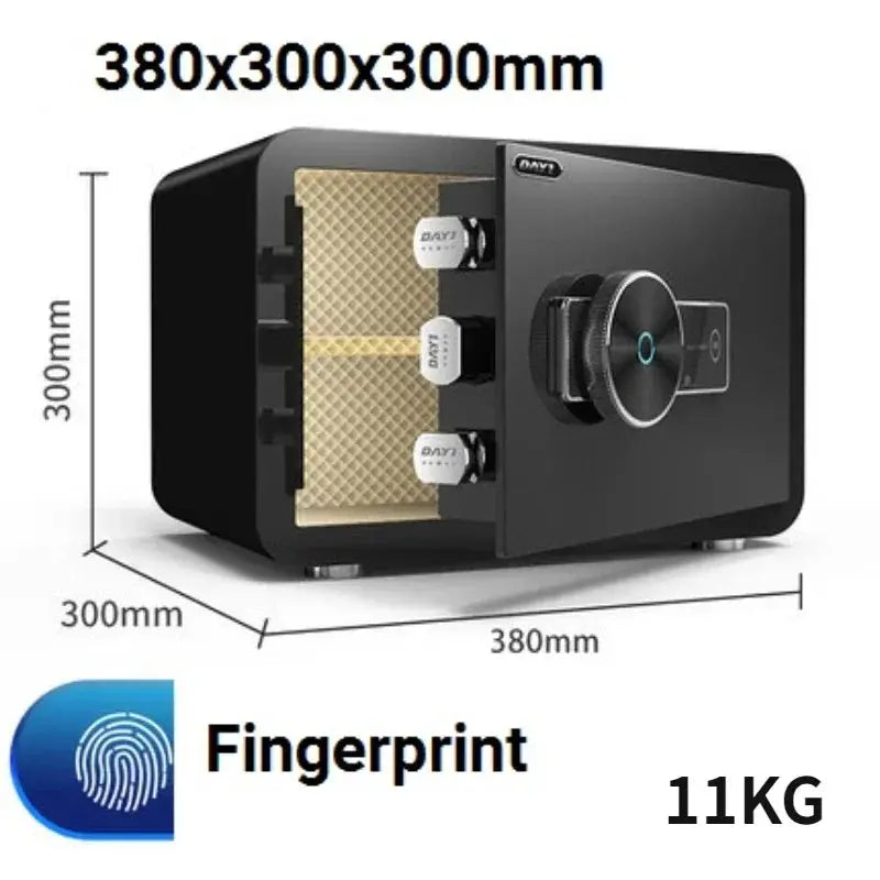 Digital Safe Box for Money All Steel Cofre Inteligentes Fingerprint Electronic Password Safe Household Small Safe Deposit Box RomantiLume