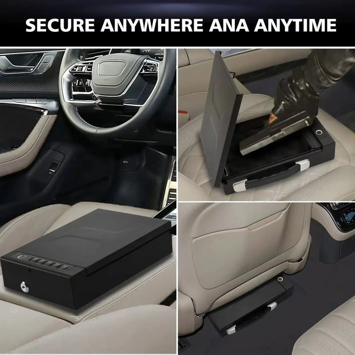 Biometric Technology Portable Gun Safe Box Tuya APP Password Fingerprint Key Unlock Cold-rolled Steel Material Safe Security Box RomantiLume