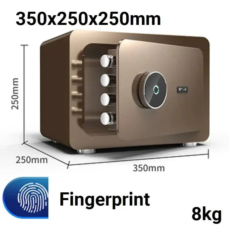 Digital Safe Box for Money All Steel Cofre Inteligentes Fingerprint Electronic Password Safe Household Small Safe Deposit Box RomantiLume