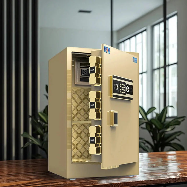 Small Steel Biometric Safe Mini Security Fingerprint Safe Home Digital Money Safe Box RomantiLume