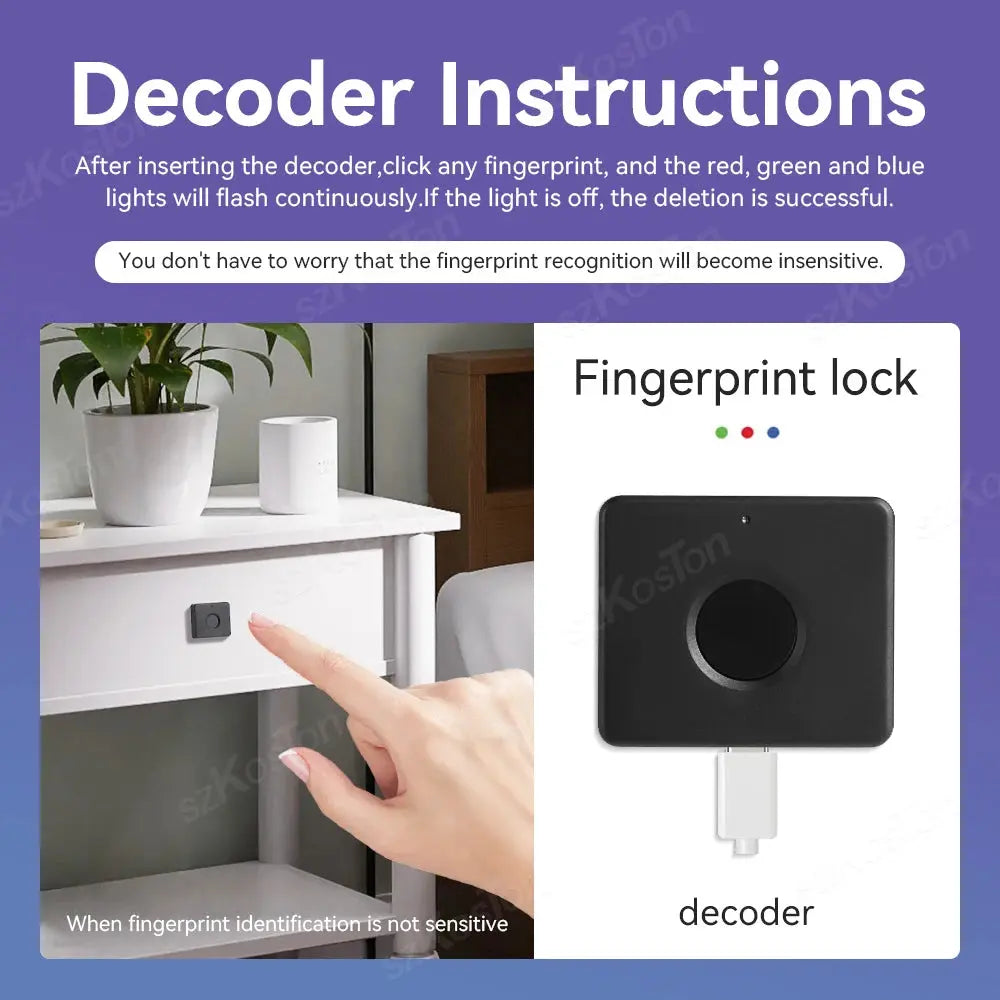 Smart Home Biometric Fingerprint Lock Hidden Drawer Electronic Lock Privacy File Storage Keyless Residential Security Protection RomantiLume