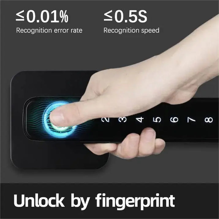 Biometric Smart Door Lock Fingerprint Password Electric Digital Handle Tuya Zinc Alloy Keyless Remotely Security Home KingKu RomantiLume