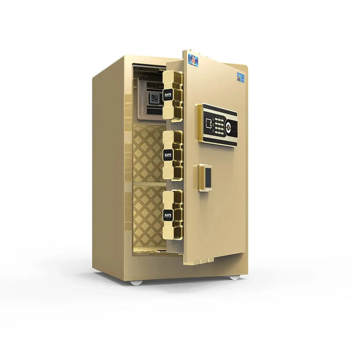 Small Steel Biometric Safe Mini Security Fingerprint Safe Home Digital Money Safe Box RomantiLume