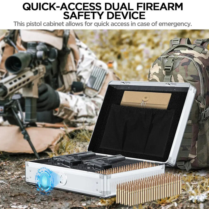 Biometric Fingerprint Safe Box Gun Safe Jewelry Privacy Security Storage Box with Morse Code Lock Intelligent Secret Hidden Safe RomantiLume