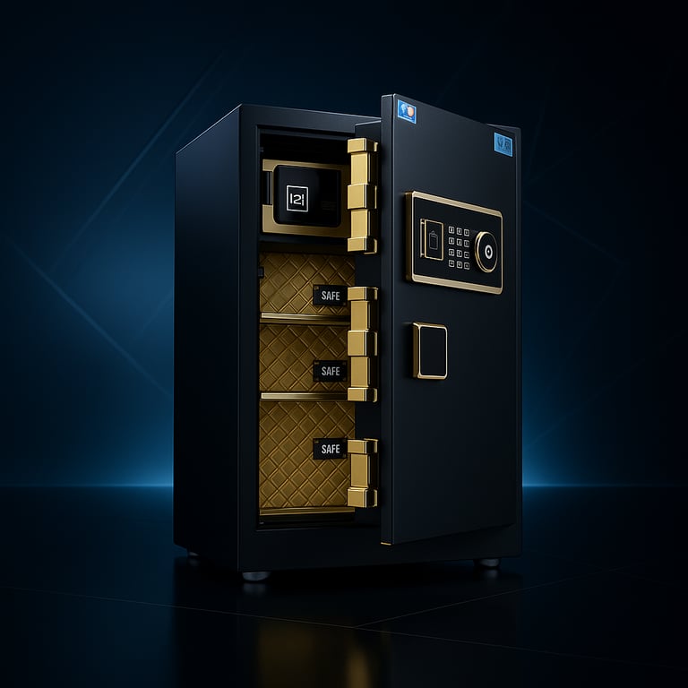 NEXASECURE Compact Steel Biometric Safe - Fingerprint Security for Home & Office